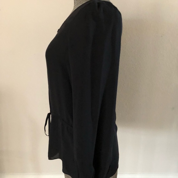 NWOT Theory Black Peasant Blouse - Picture 5 of 7
